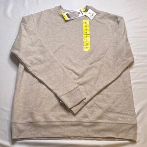 Bench Men's Beige Fleece Lined Crewneck Sweater
